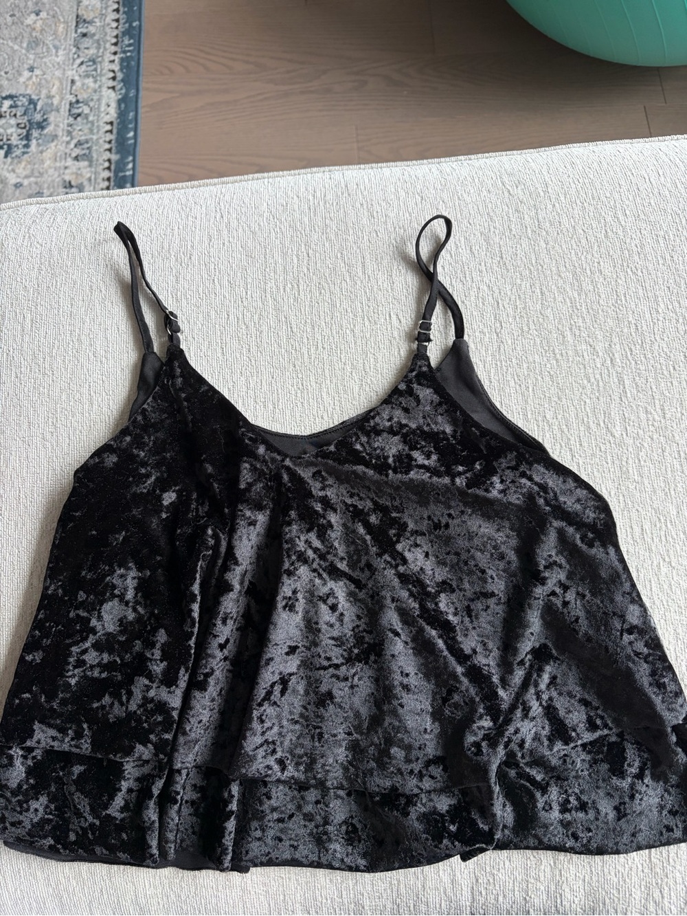 Madison & Berkeley black velvet crop top